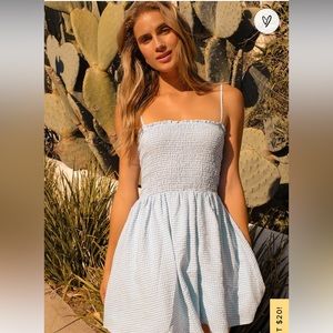 Lulus Blue Gingham Dress Size Sm